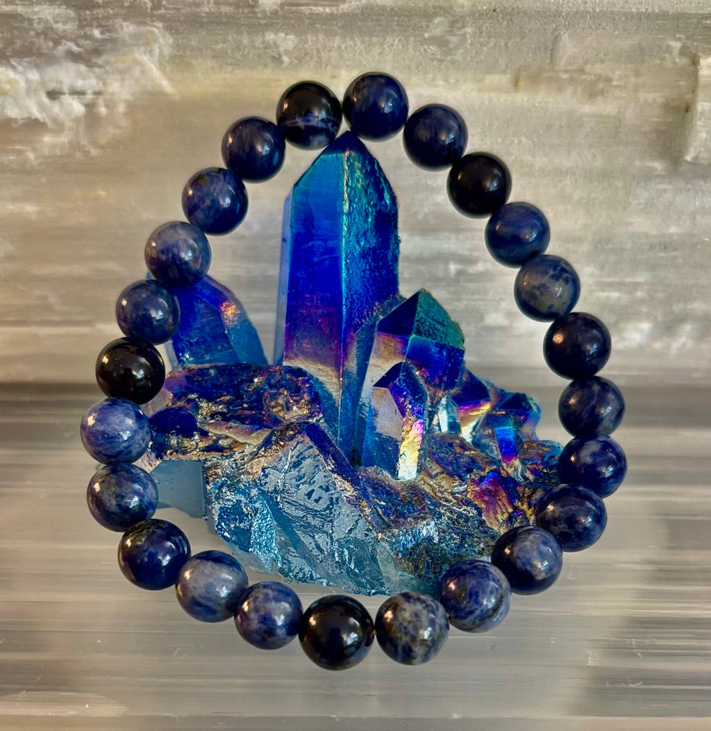 Sodalite Gemstone Bracelet – Intuition, Truth & Emotional Balance (Small to Large Wrist Size Options)