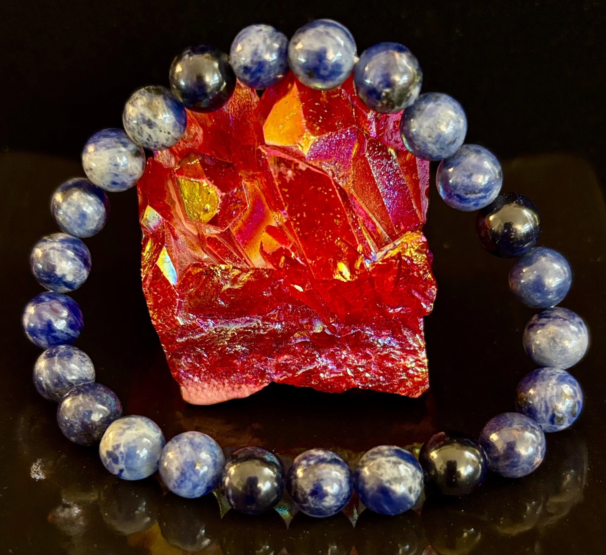 Sodalite Gemstone Bracelet – Intuition, Truth & Emotional Balance (Small to Large Wrist Size Options)