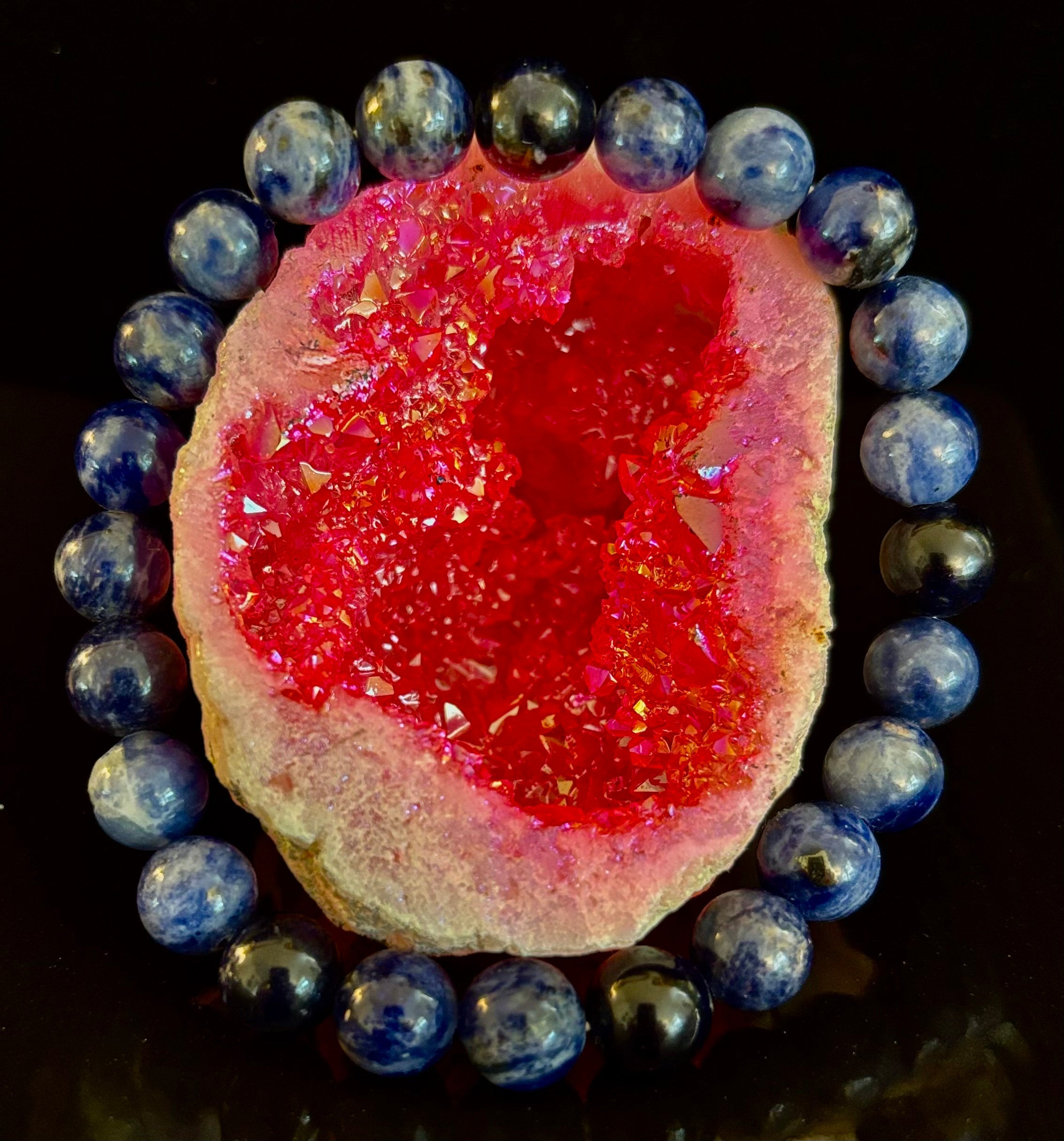 Sodalite Gemstone Bracelet – Intuition, Truth & Emotional Balance (Small to Large Wrist Size Options)