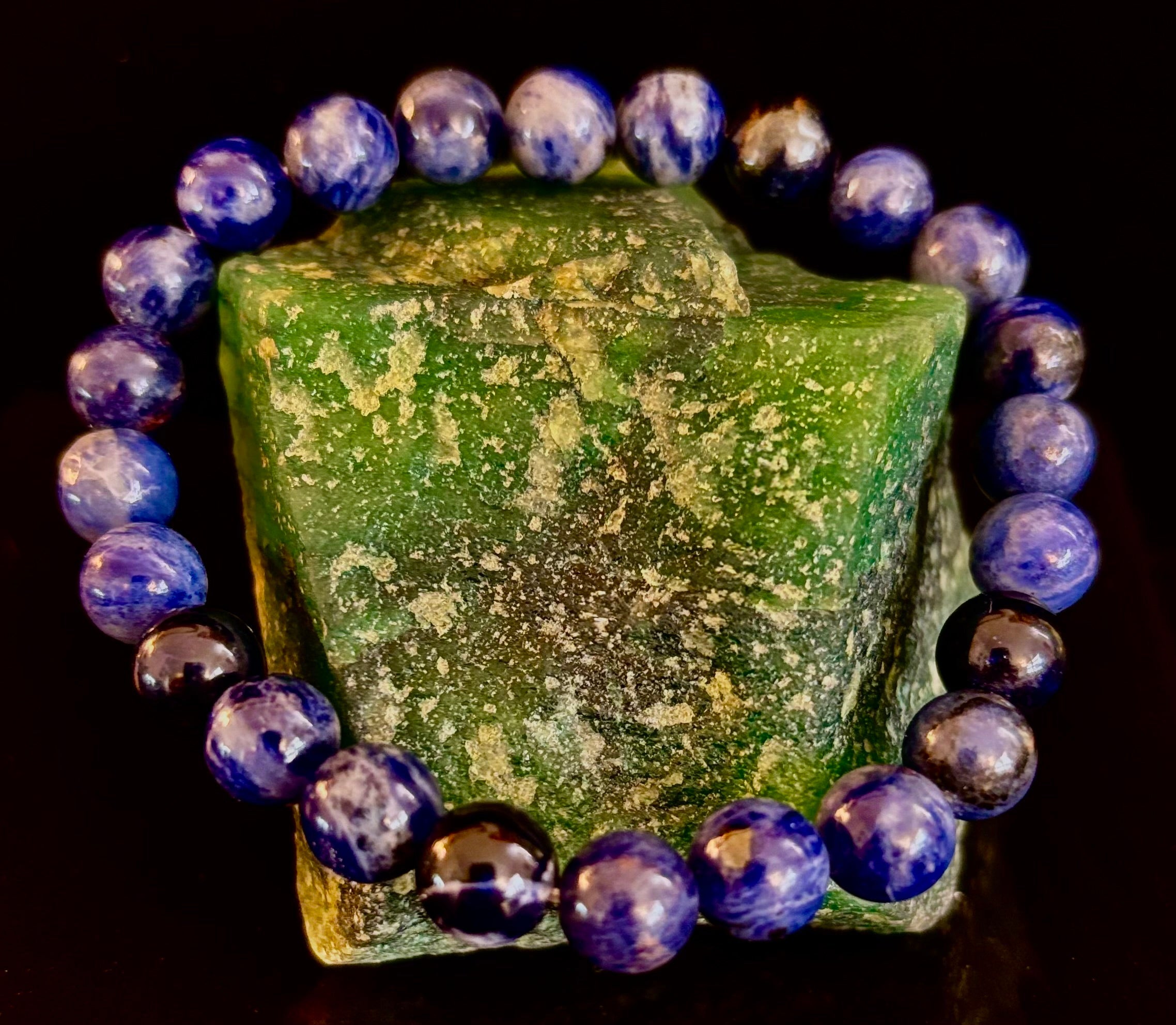 Sodalite Gemstone Bracelet – Intuition, Truth & Emotional Balance (Small to Large Wrist Size Options)