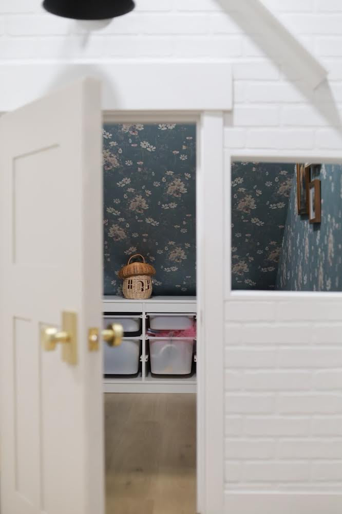Liesl Floral Removable Wallpaper in Dusty Blue and Pale Pink