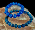 Blue Apatite Energy Bracelet | 8mm or 10mm Natural Stone Beads for Clarity, Focus & Motivation