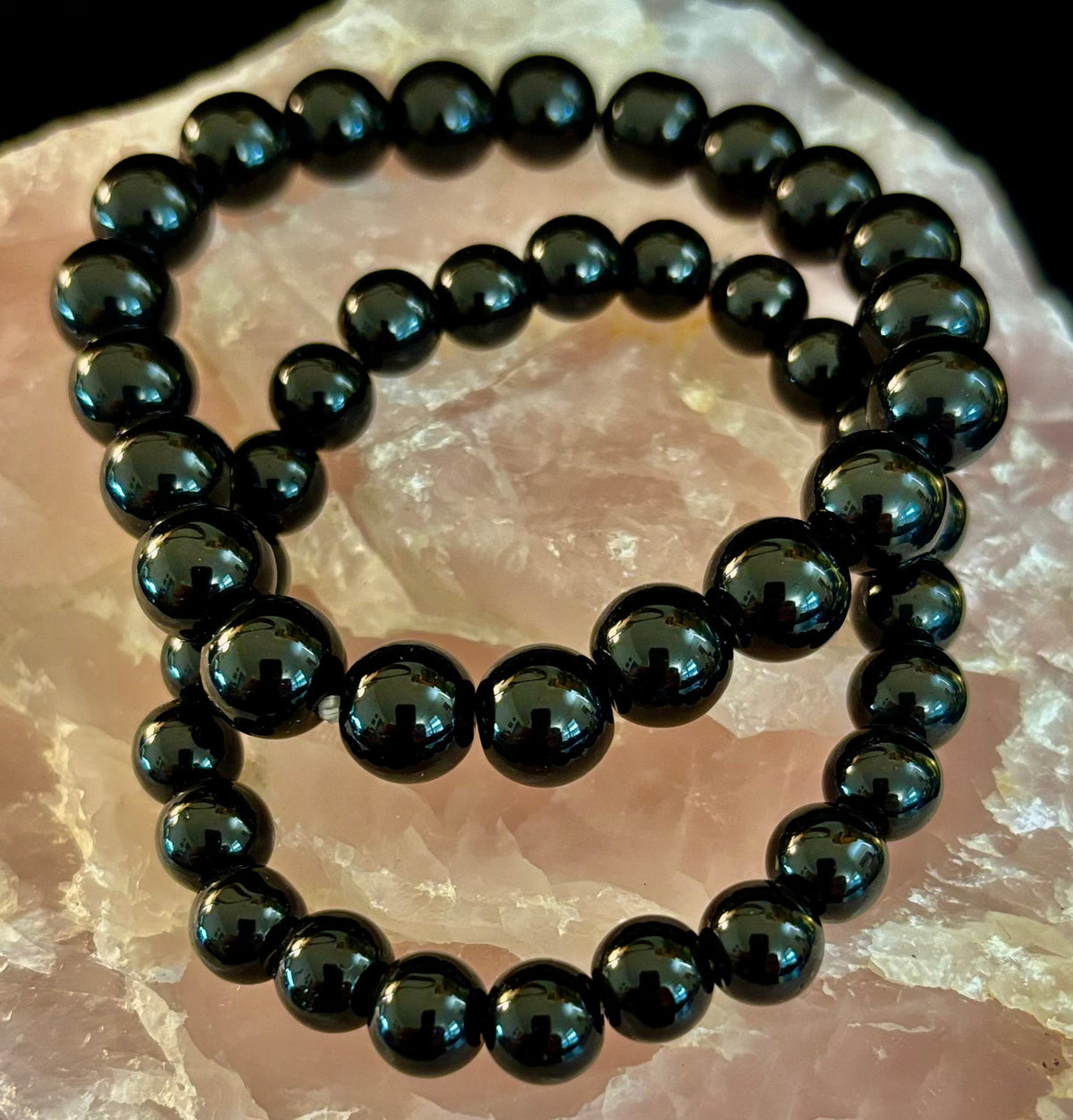 Black Obsidian Beaded Bracelet – Grounding, Protection & Inner Peace