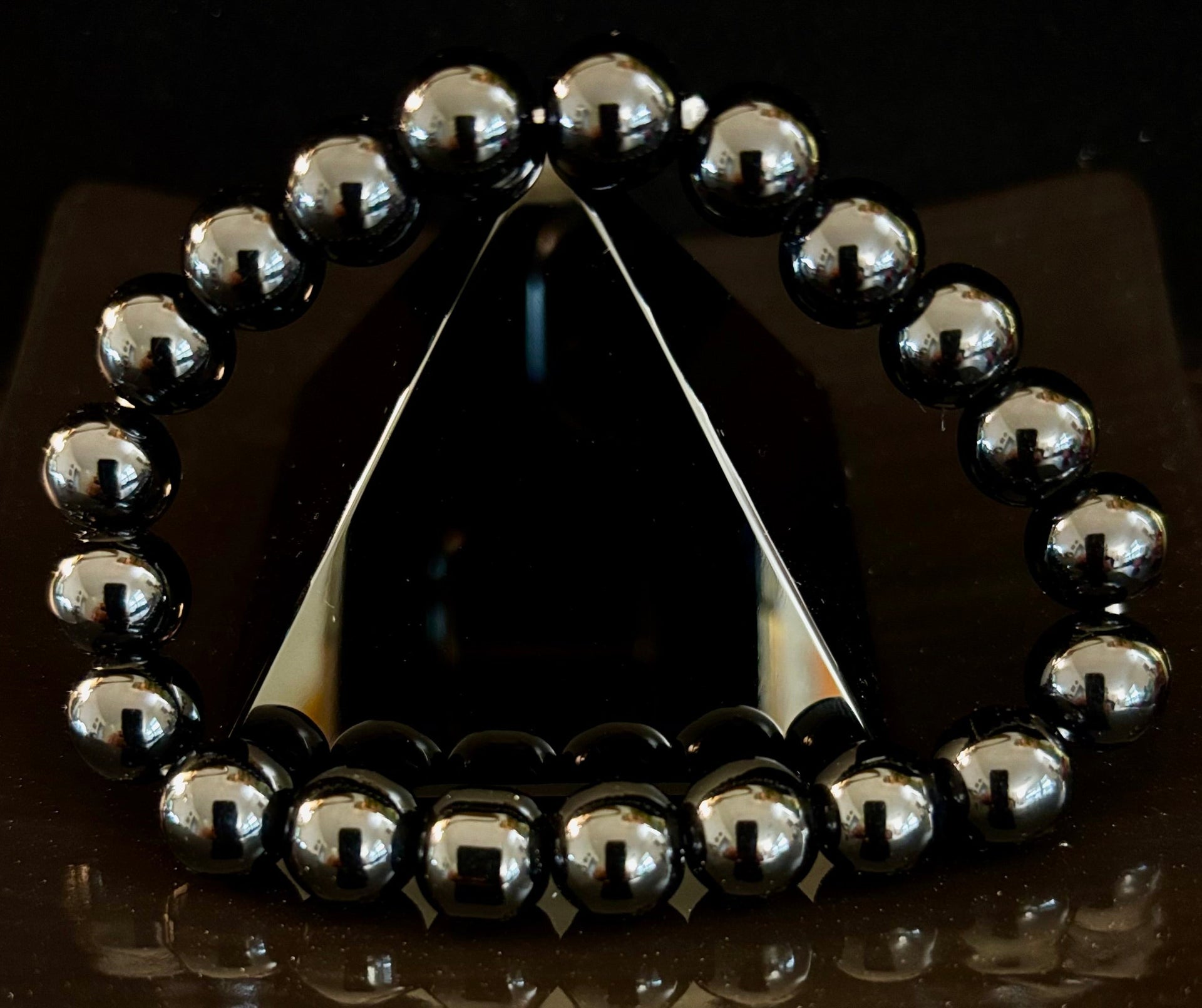 Black Obsidian Beaded Bracelet – Grounding, Protection & Inner Peace