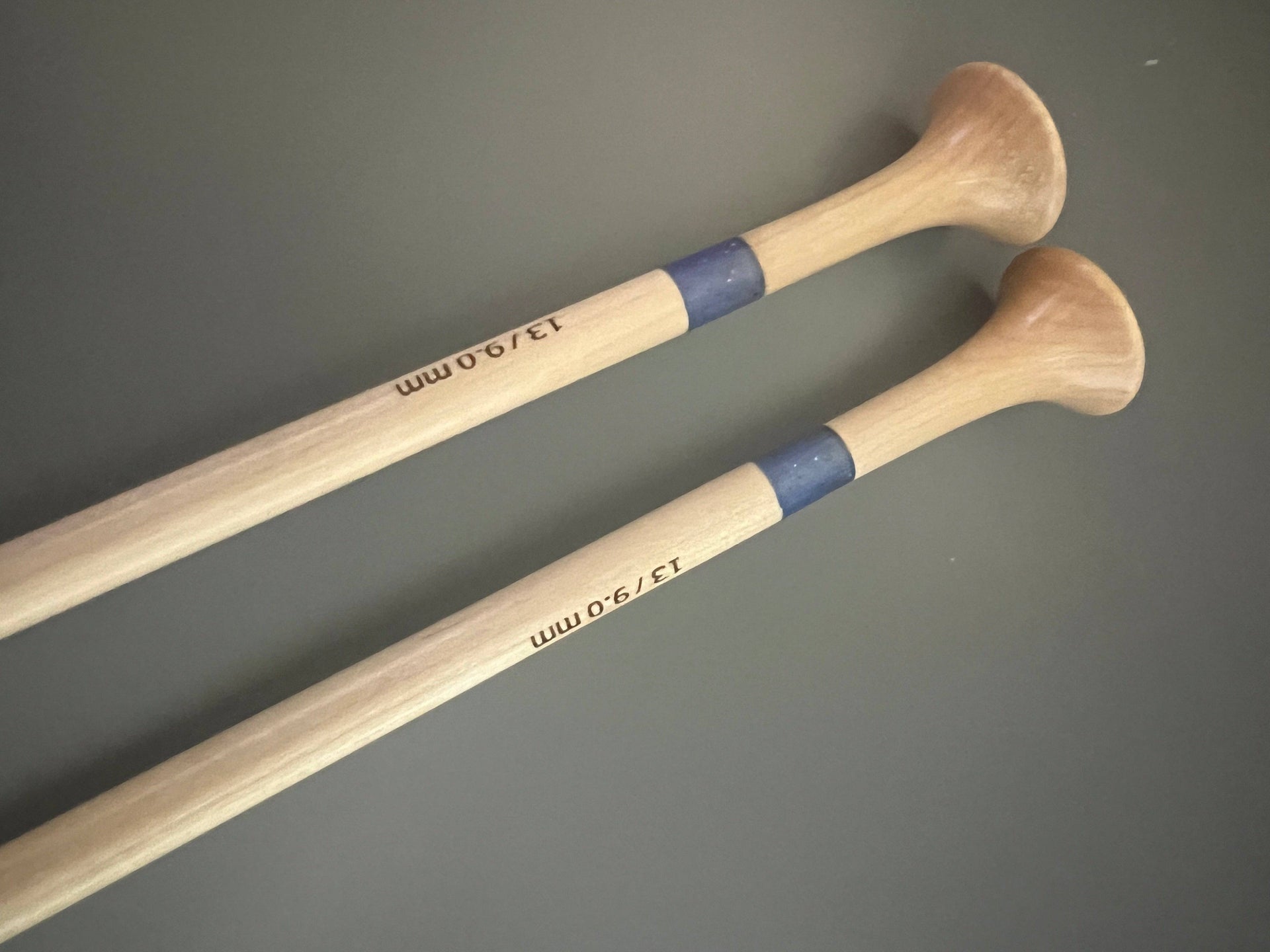 Purple Glitter Resin & Maple Wood Knitting Needles 12 Inch Set