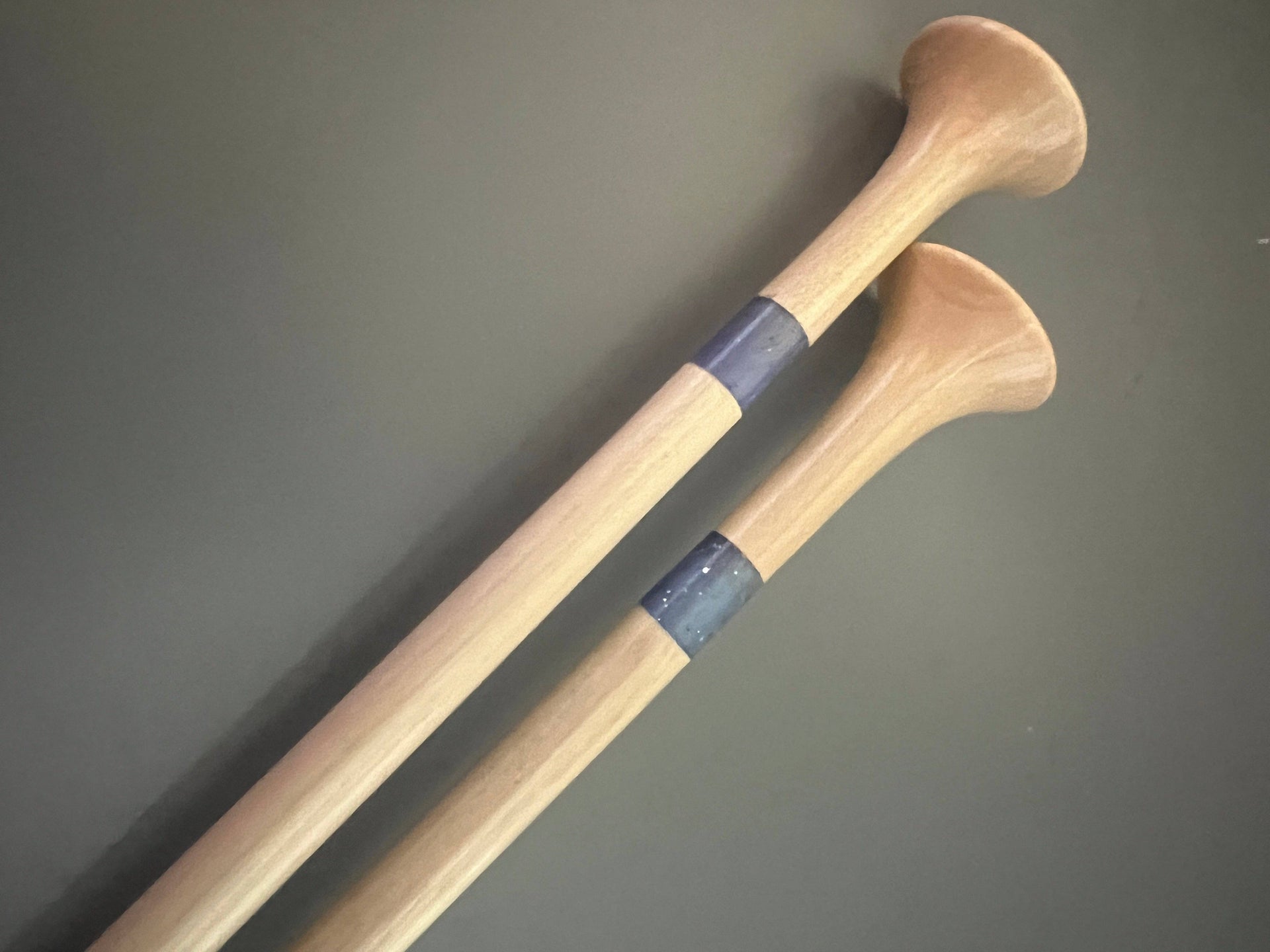 Purple Glitter Resin & Maple Wood Knitting Needles 12 Inch Set