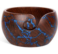 Handcrafted Rosewood Yarn Bowl with Resin Accents
