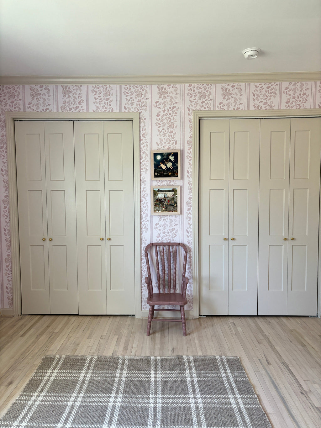Bridget Floral Removable Wallpaper in Dusty-Rose & Pale-Blue