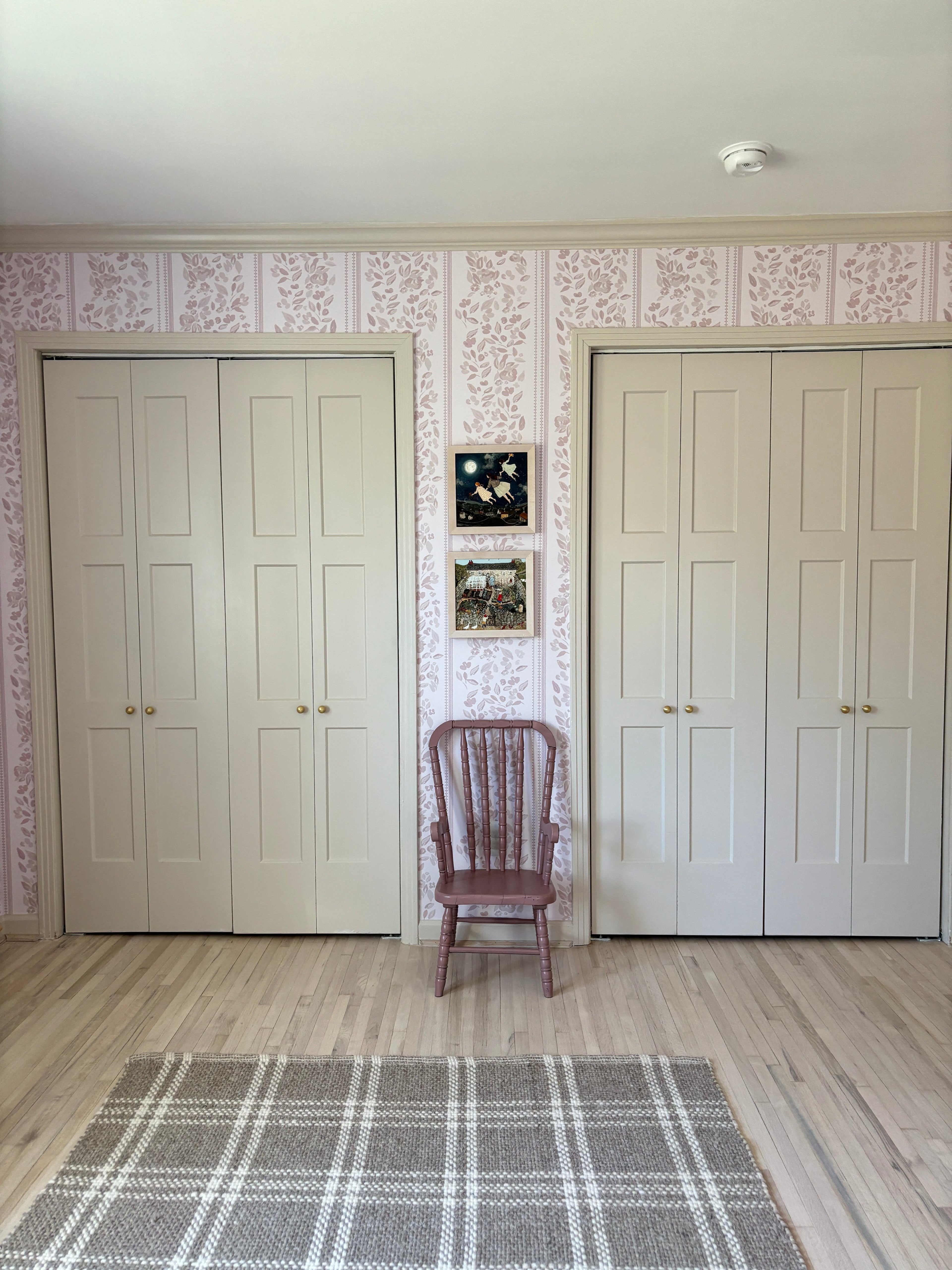 Bridget Floral Removable Wallpaper in Dusty-Rose & Pale-Blue