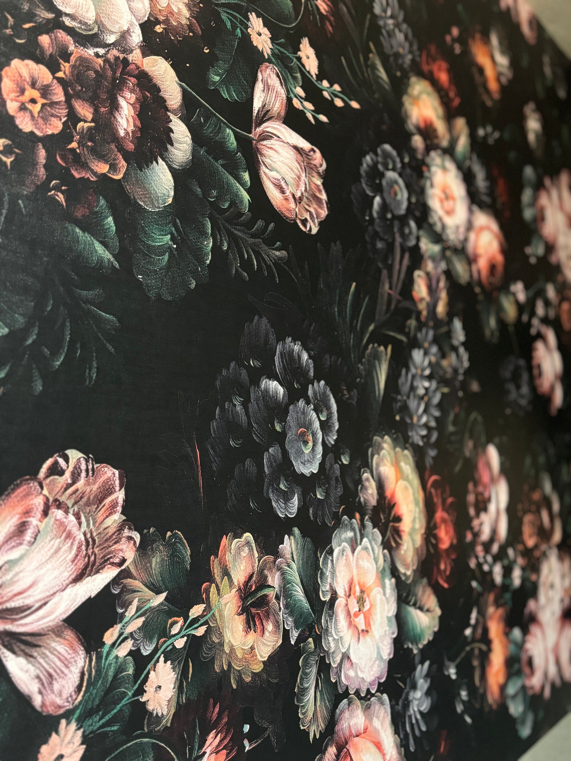 Eilish Floral Removable Wallpaper in Black, Dusty-Rose & Green