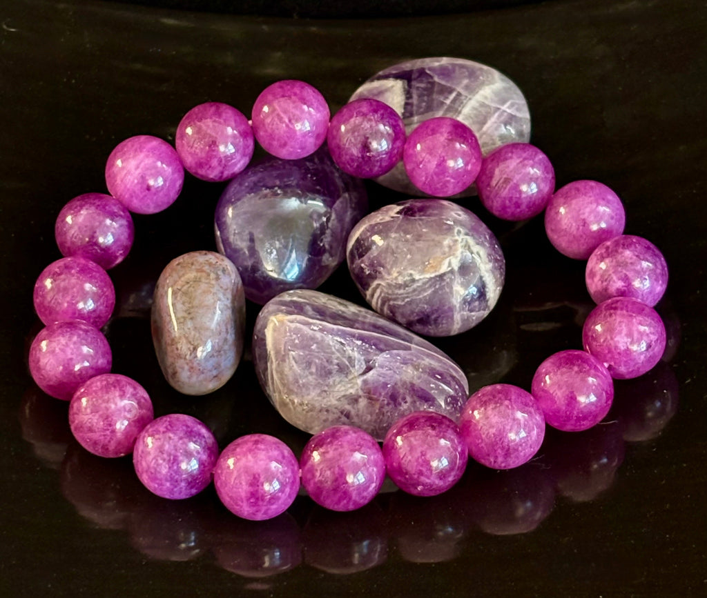 Natural Spodumene (Kunzite) 10mm Reiki-Infused Love & Emotional Healing Bracelet (Medium Wrist)
