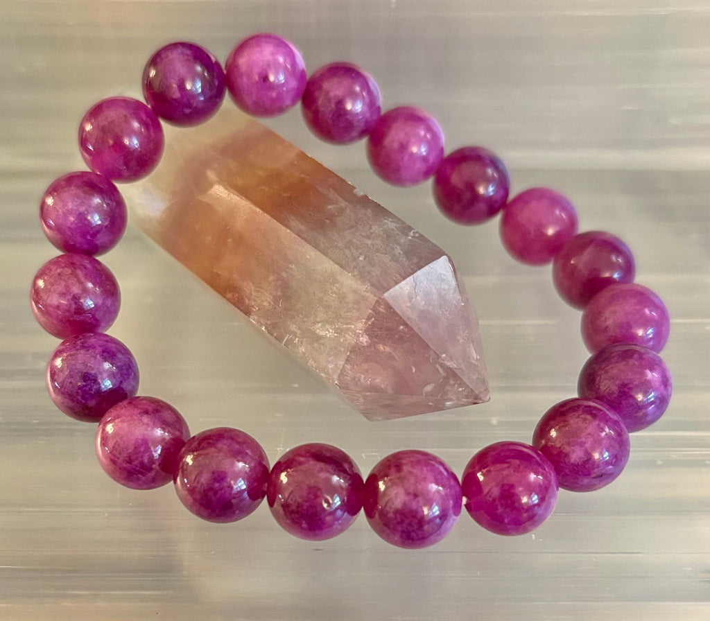Natural Spodumene (Kunzite) 10mm Reiki-Infused Love & Emotional Healing Bracelet (Medium Wrist)