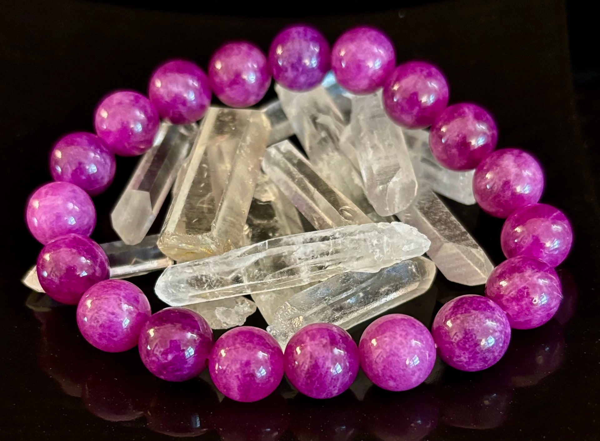 Natural Spodumene (Kunzite) 10mm Reiki-Infused Love & Emotional Healing Bracelet (Medium Wrist)
