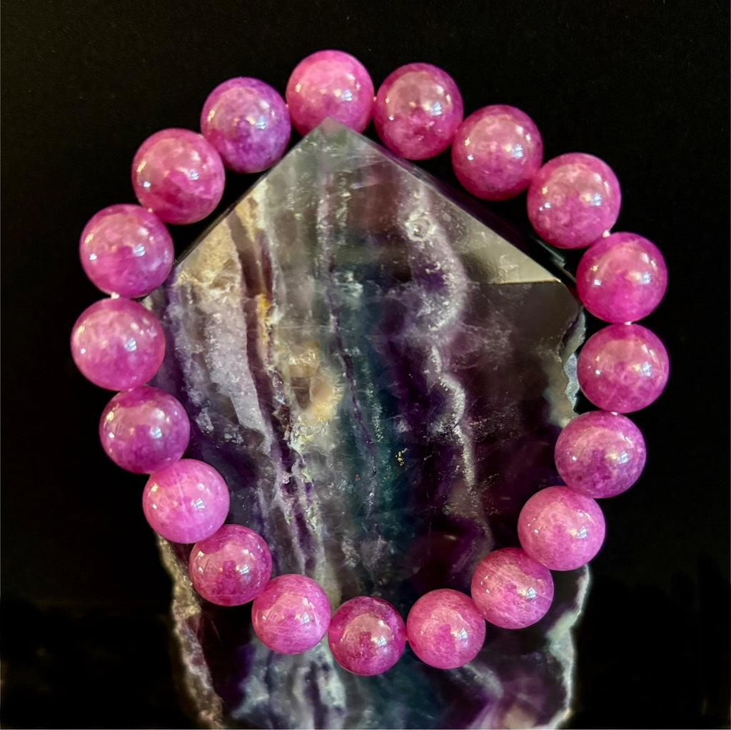 Natural Spodumene (Kunzite) 10mm Reiki-Infused Love & Emotional Healing Bracelet (Medium Wrist)