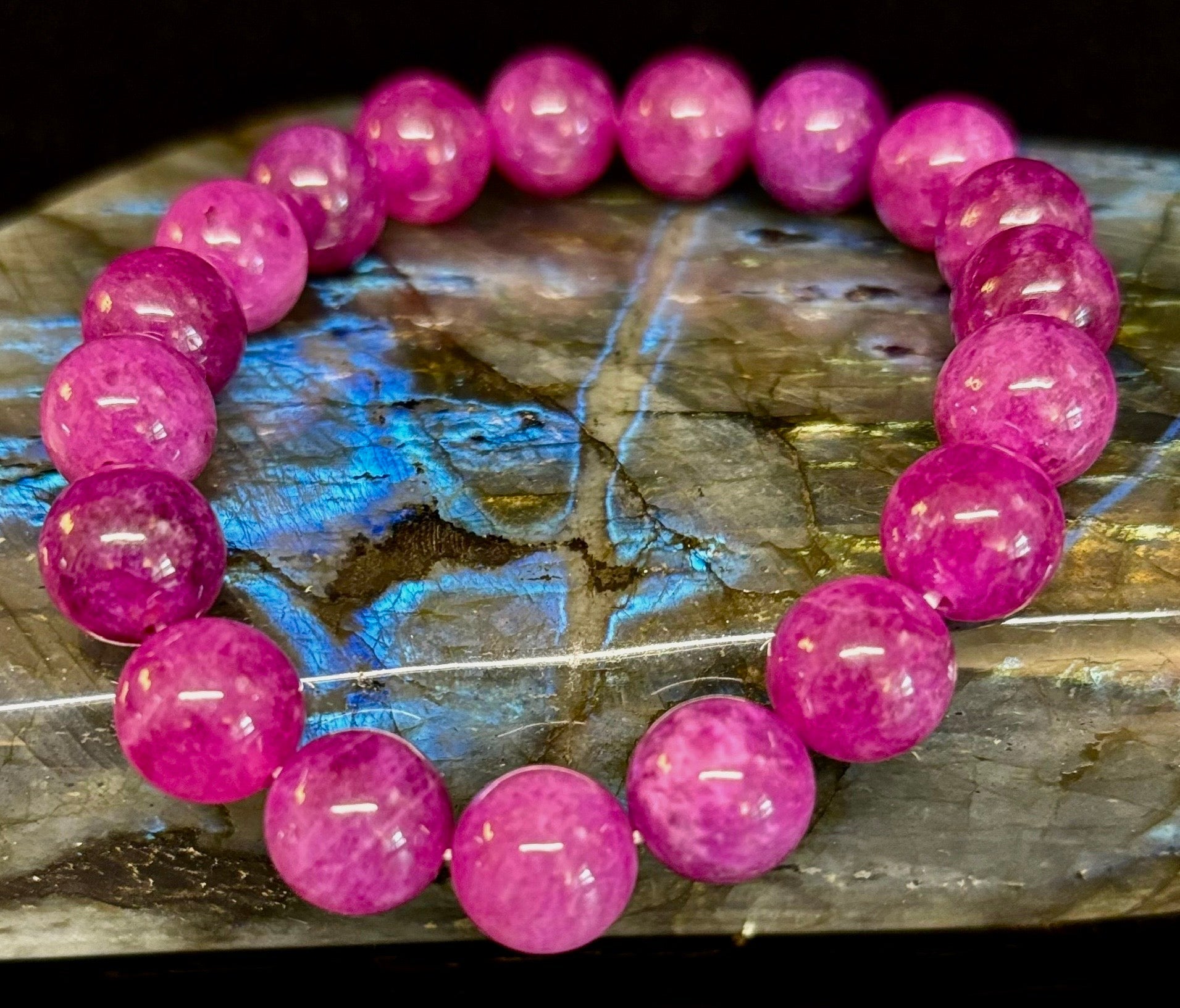 Natural Spodumene (Kunzite) 10mm Reiki-Infused Love & Emotional Healing Bracelet (Medium Wrist)