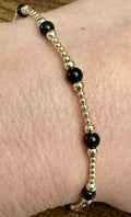 Miss Elegance 14K Gold Filled & Black Bead Bracelet