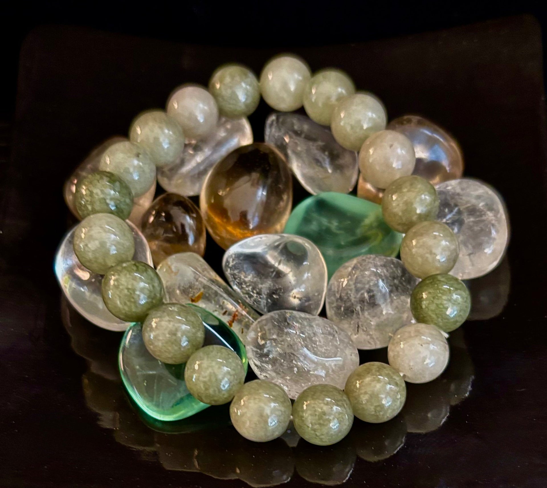 Jade Abundance & Prosperity Bracelet – 8mm or 10mm Beads (Medium to Large Wrists)