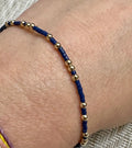 14K Gold Filled 2.5mm & Blue Bead Bracelet