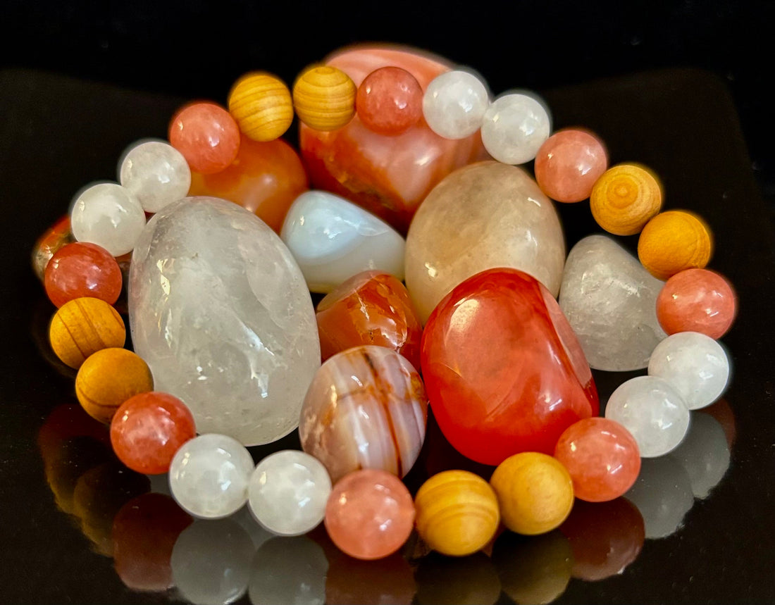 White Witch Intuition and Aura Cleansing Crystal Bead Bracelet