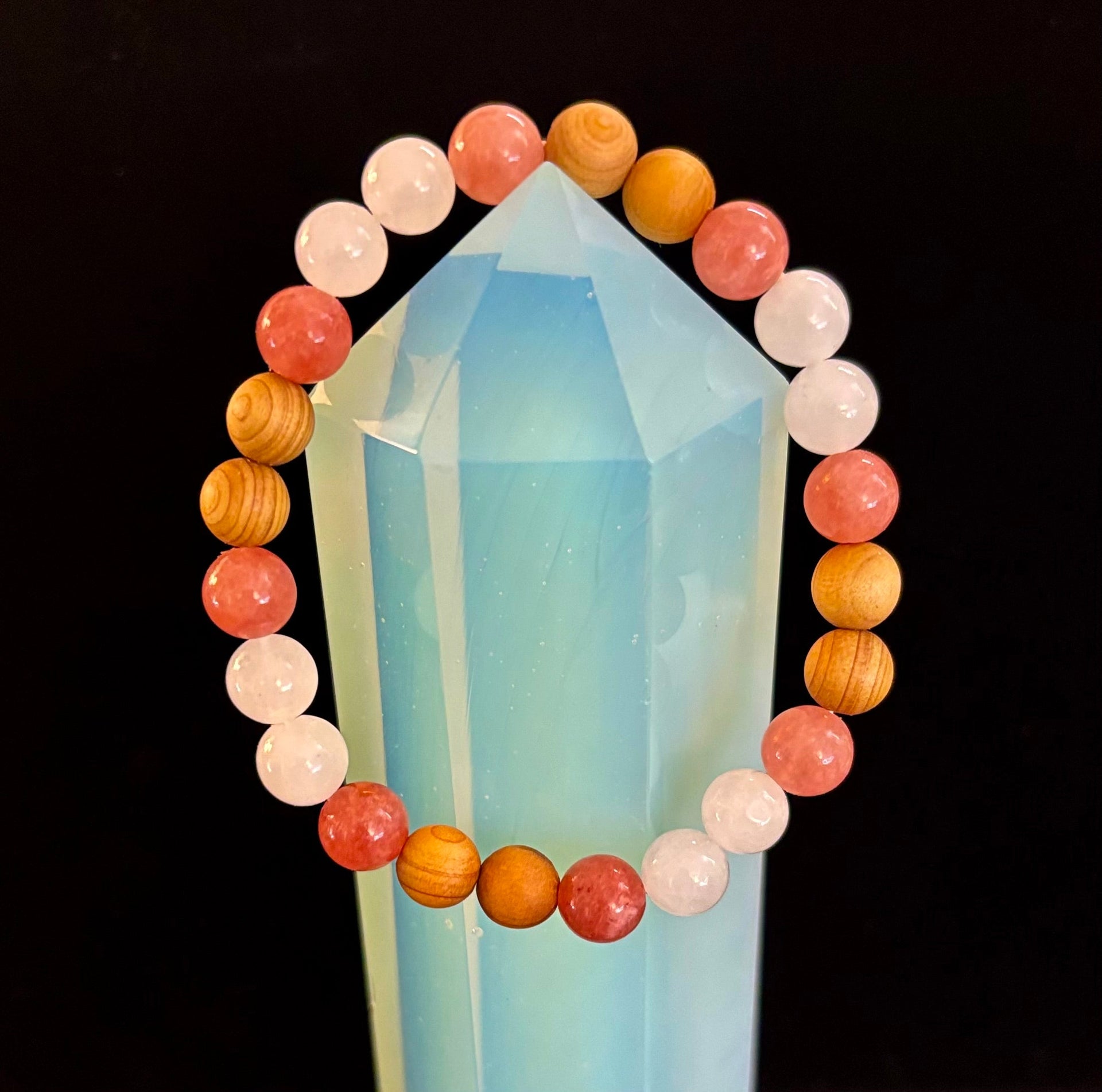 White Witch Intuition and Aura Cleansing Crystal Bead Bracelet
