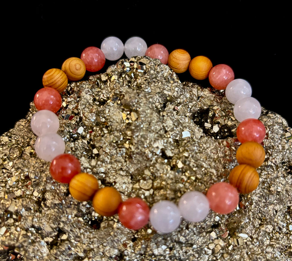 White Witch Intuition & Aura Cleansing Bracelet – Palo Santo, Selenite & Smoky Quartz