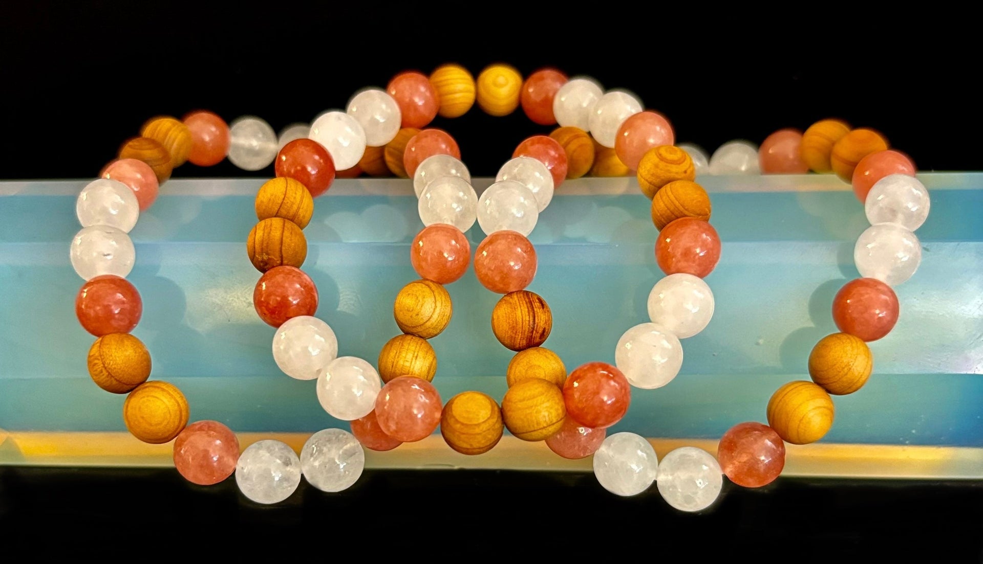 White Witch Intuition and Aura Cleansing Crystal Bead Bracelet