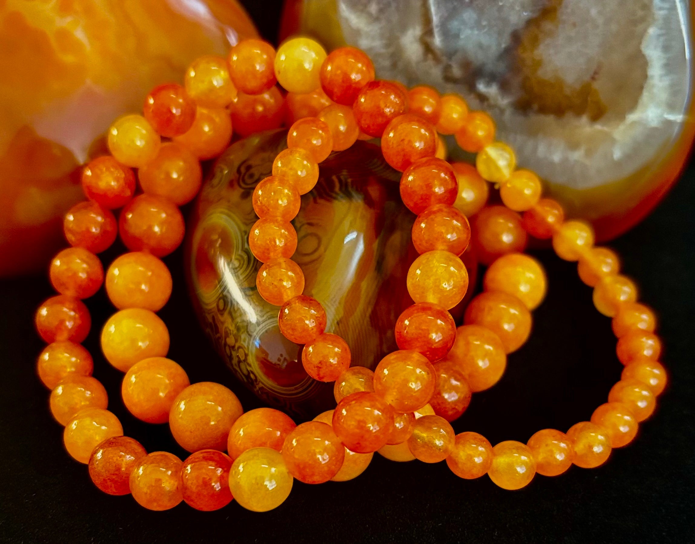 Orange Sunstone Crystal Bracelet – Joy, Confidence & Solar Chakra Healing