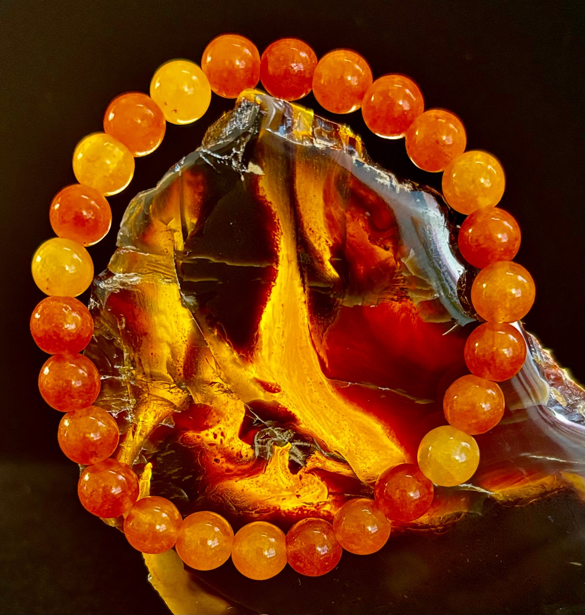 Orange Sunstone Crystal Bracelet – Joy, Confidence & Solar Chakra Healing