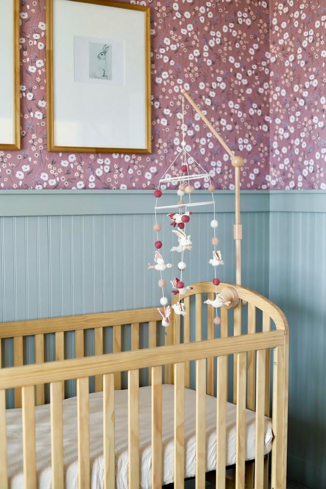 Elena Floral Wallpaper in Dusty-Rose and White
