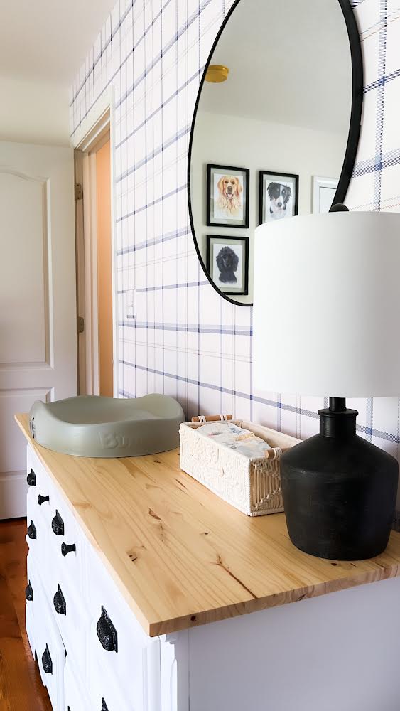 Keaton Plaid Wallpaper in White and Blue