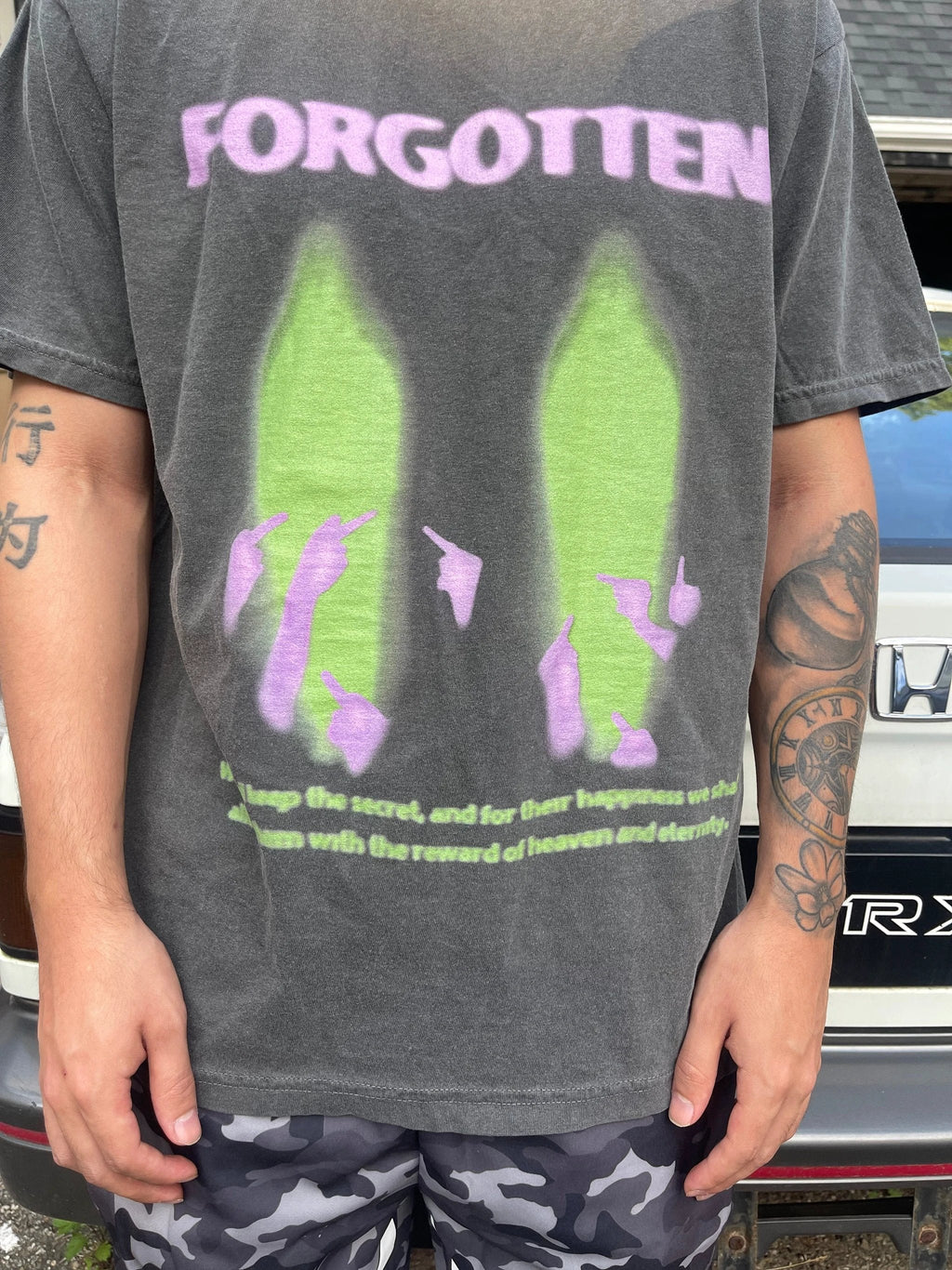 Paranormal Forgotten Garment Dyed Streetwear Graphic T-Shirt - Image 3