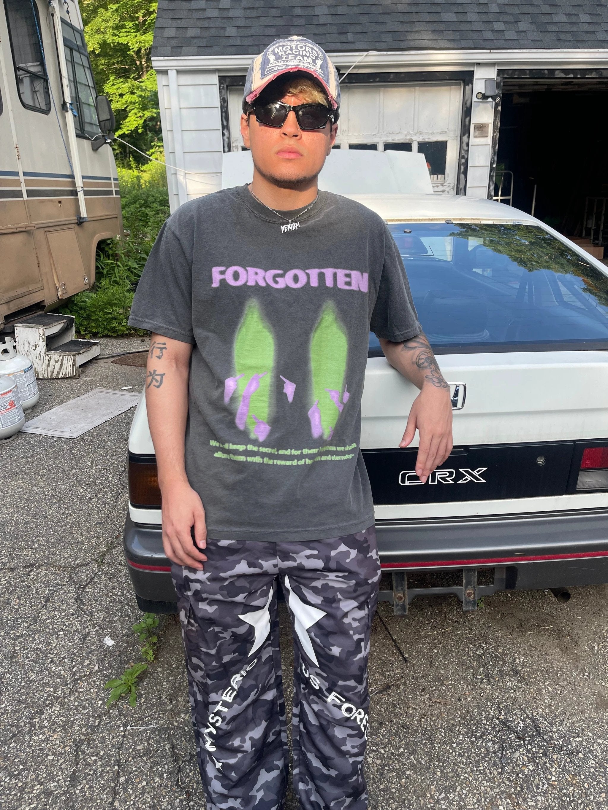 Paranormal Forgotten Garment Dyed Streetwear Graphic T-Shirt - Image 4