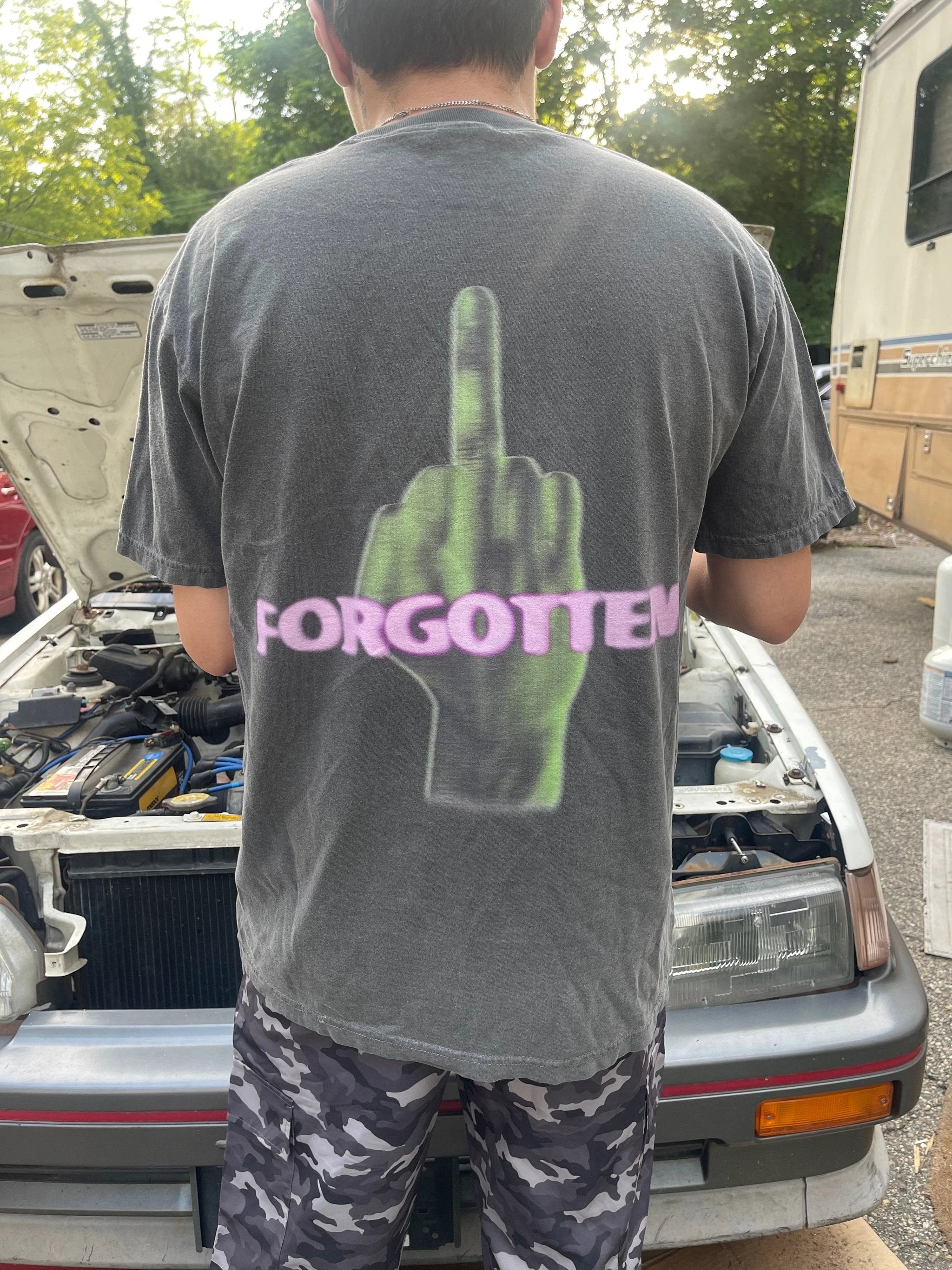 Paranormal Forgotten Garment Dyed Streetwear Graphic T-Shirt - Image 5