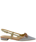 Silver Rose Gold Glitter Flat Slingback