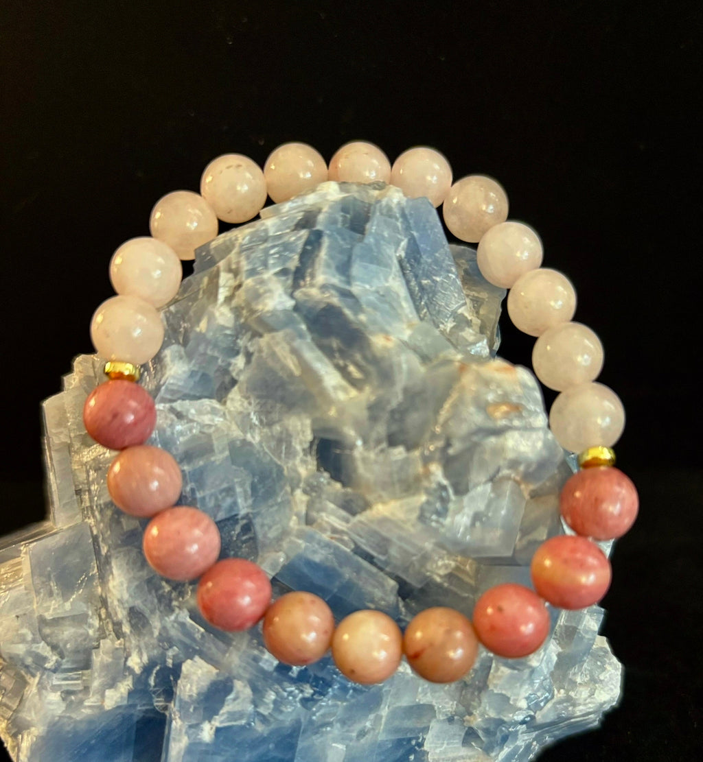 Rose Quartz & Rhodonite Bracelet – Love, Compassion & Emotional Healing 💗✨