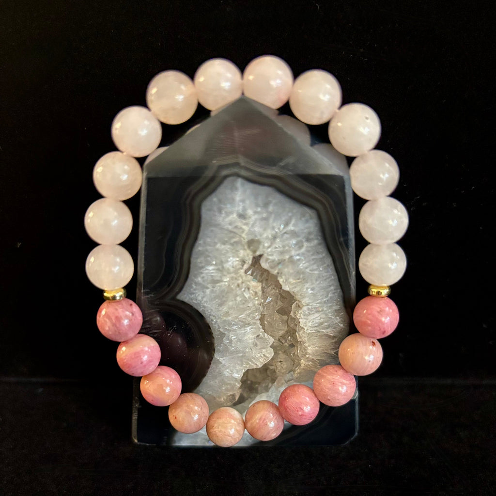 Rose Quartz & Rhodonite Bracelet – Love, Compassion & Emotional Healing 💗✨