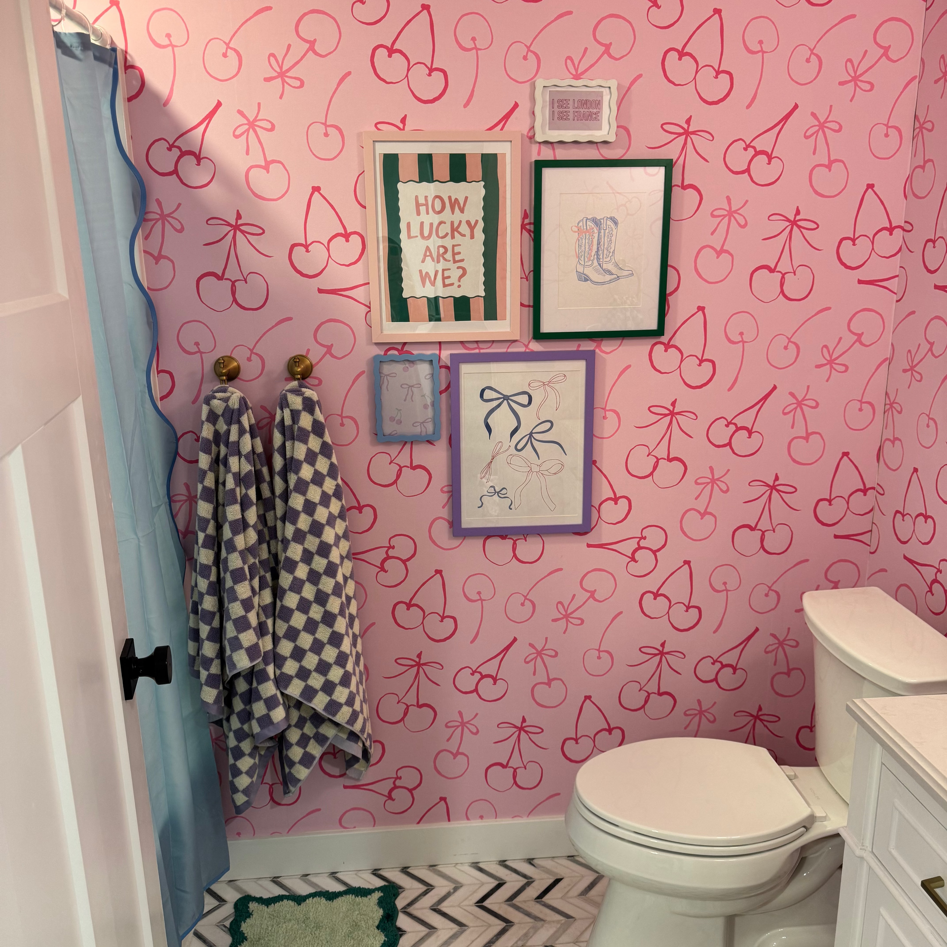 Cassie patterned peel and stick wallpaper applied to a wall
