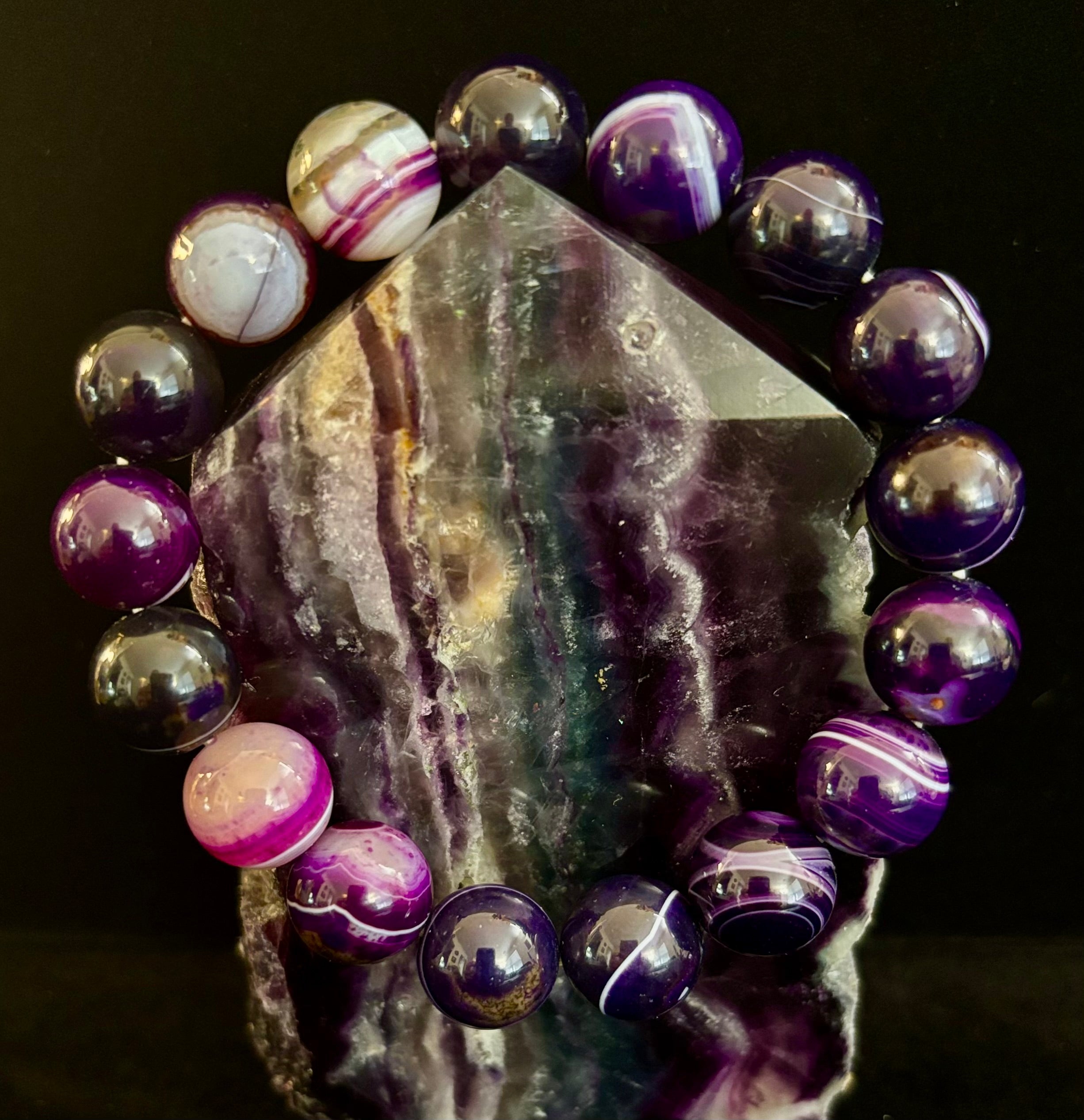 Natural Amethyst Healing Bracelet – 8mm, 10mm, or 12mm Beads