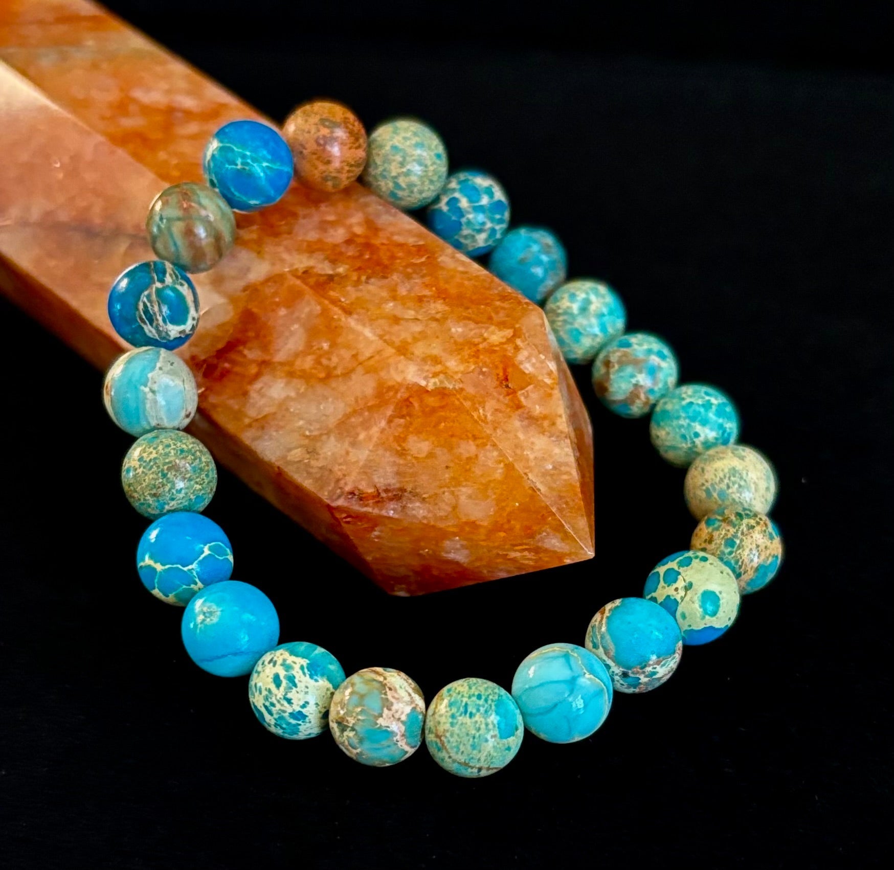 Imperial Jasper Gemstone Bracelet – 8mm Beads | Strength, Balance & Inner Peace