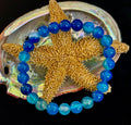 Ocean Energy Blue Agate Reiki-Infused Calm & Communication Bracelet (Medium Wrist)