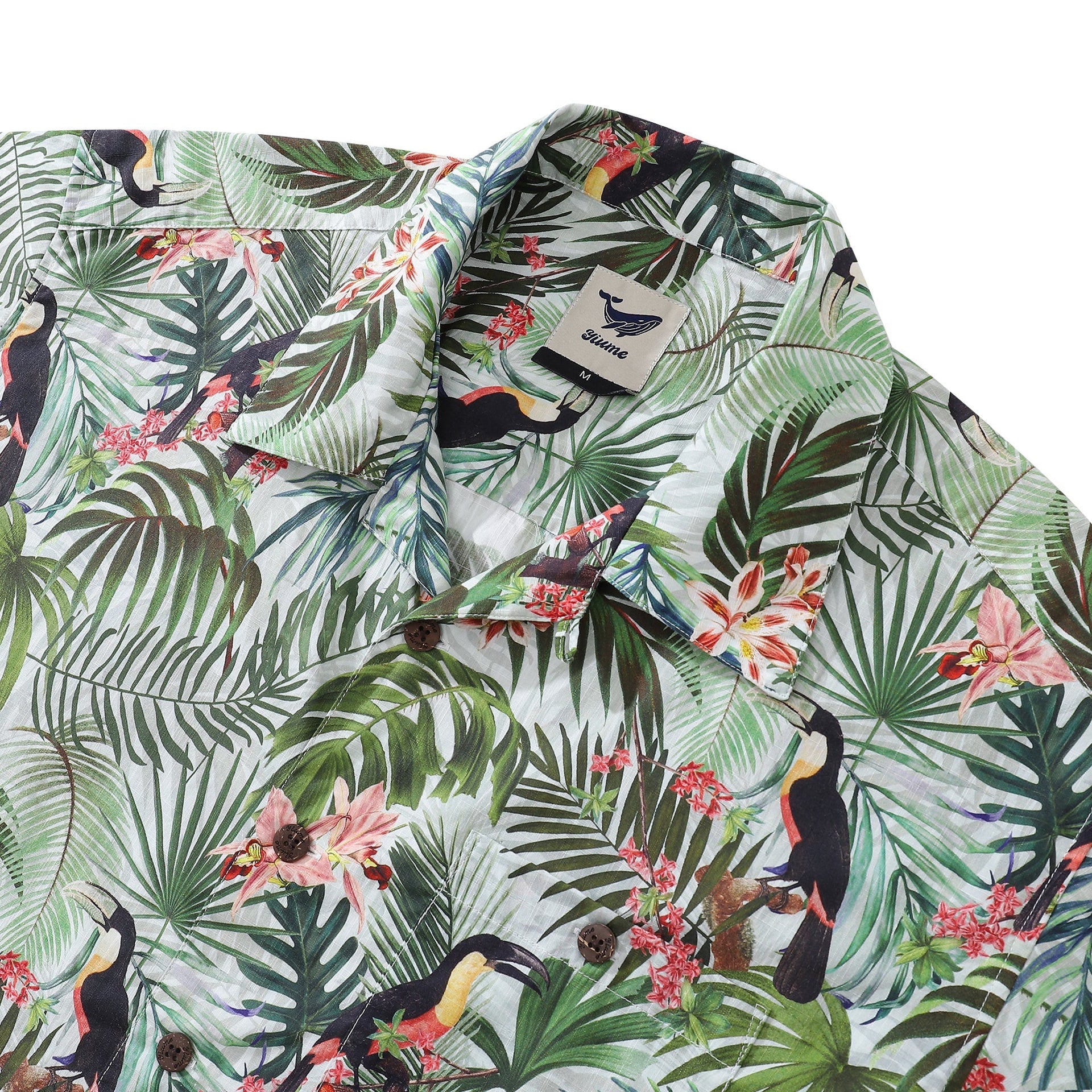 Men's 1930s Vintage Tropical Floral Hawaiian Camp Shirt