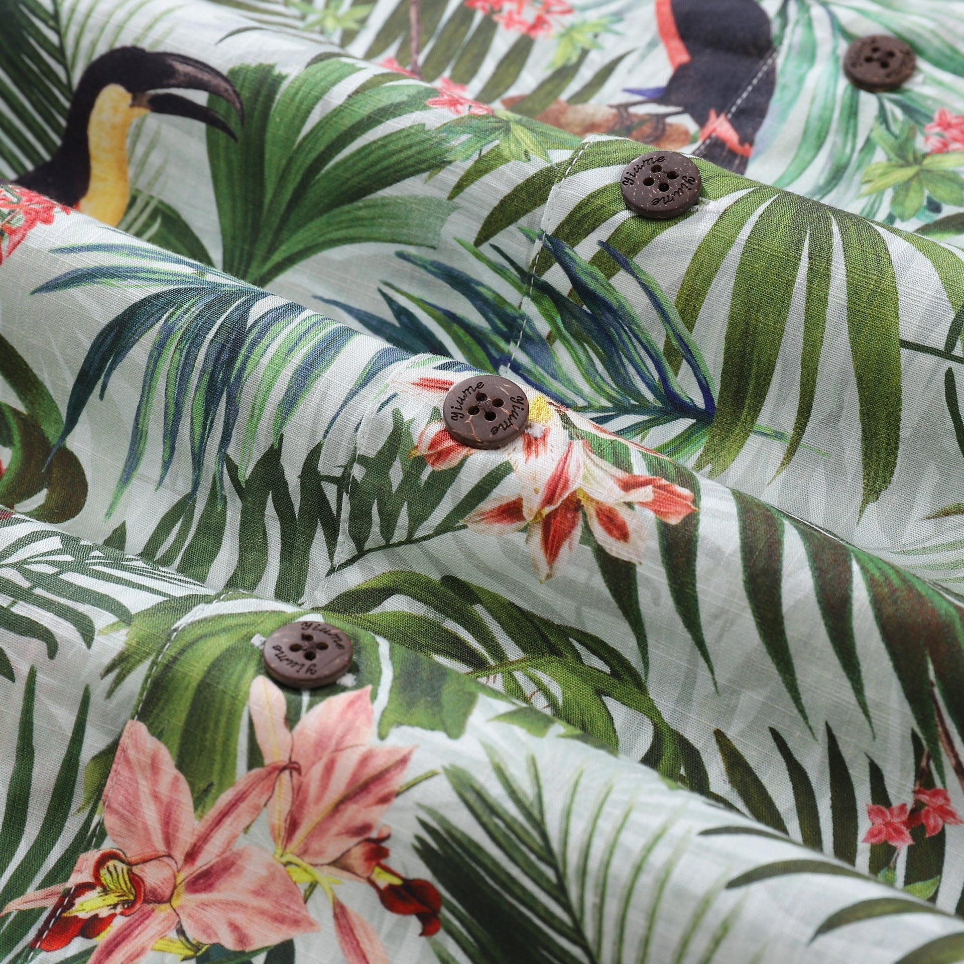 Men's 1930s Vintage Tropical Floral Hawaiian Camp Shirt
