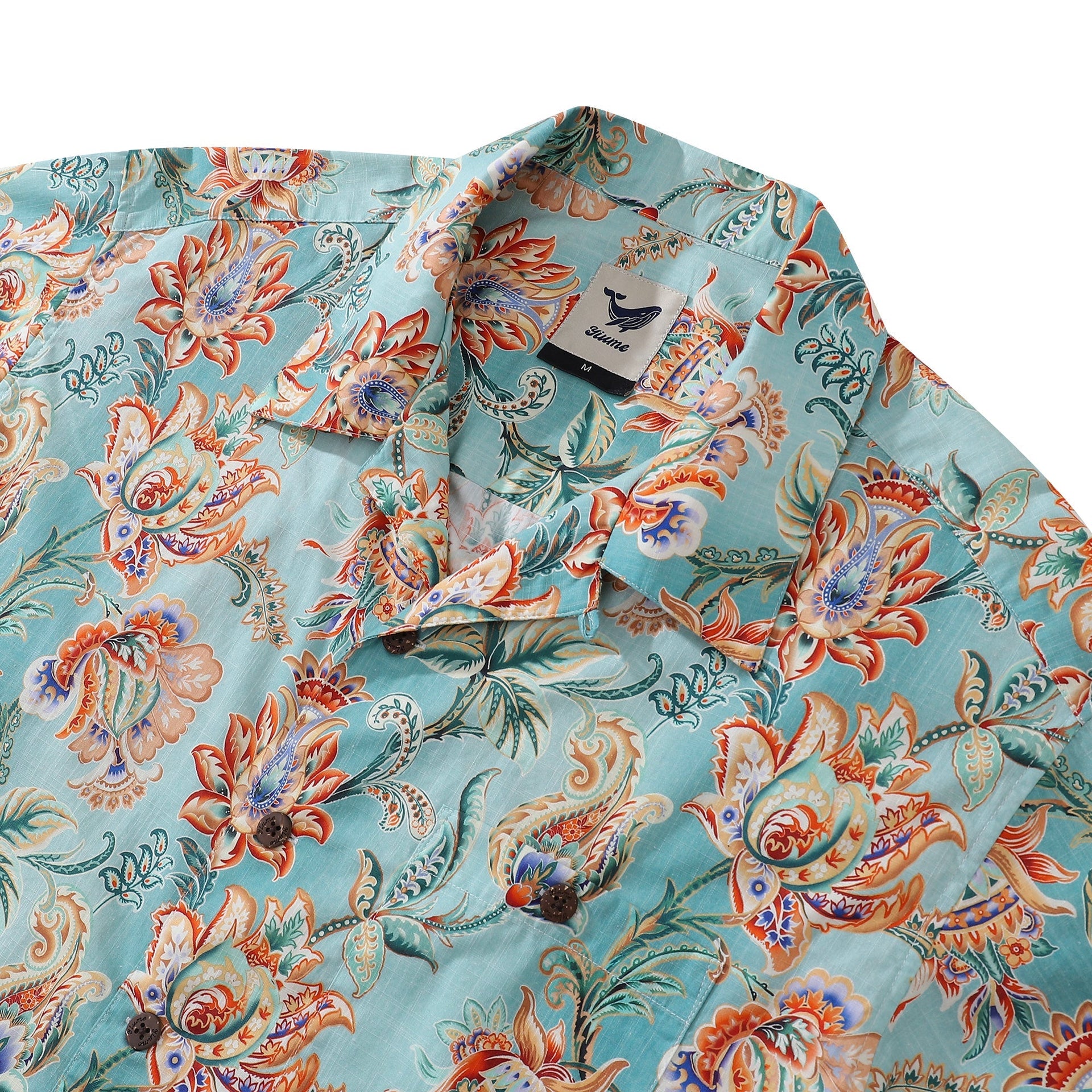 Men's Tree of Life Floral Hawaiian Shirt in Cotton Camp Collar