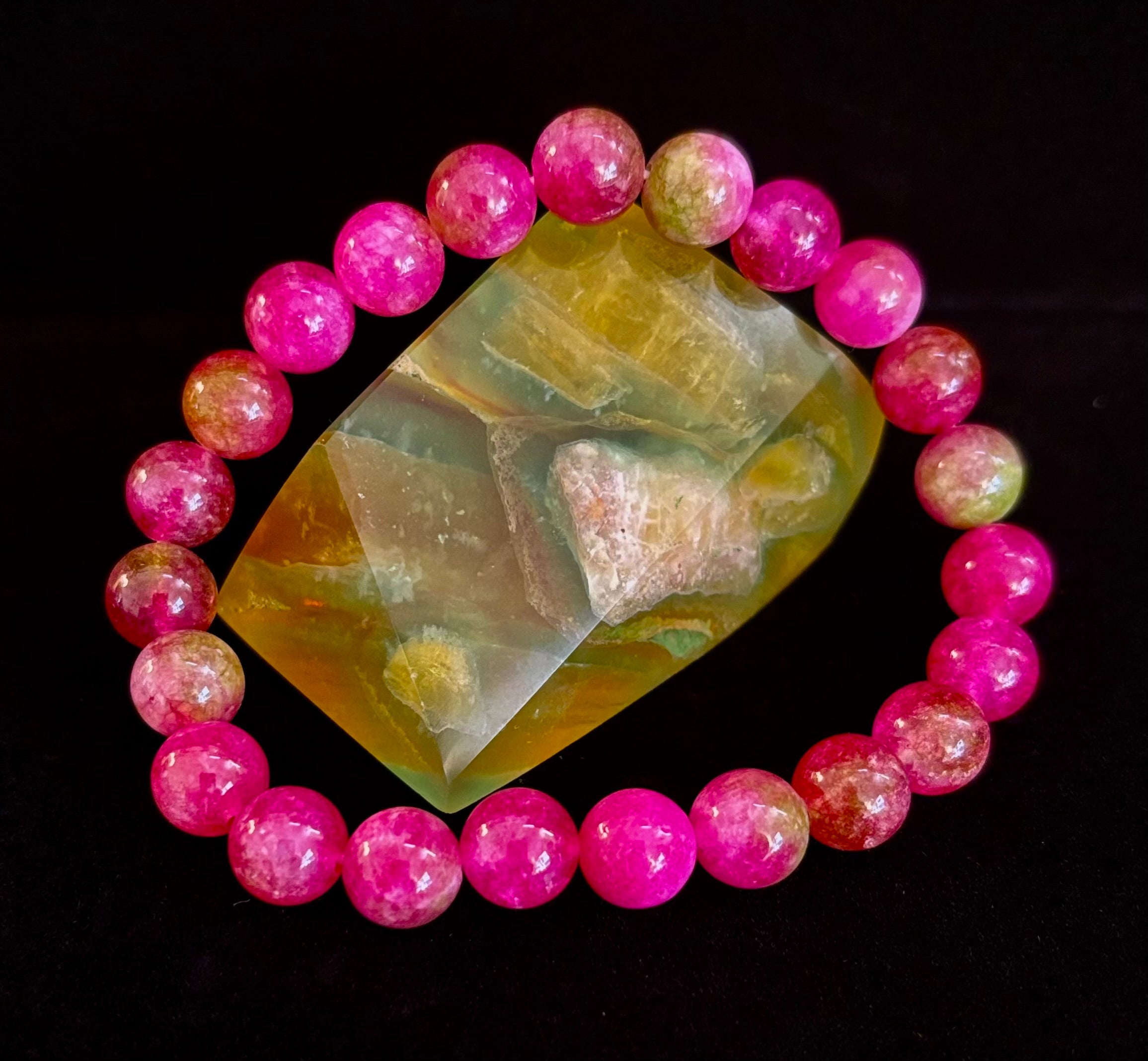 Watermelon Crystal Beaded Bracelet – Joyful Energy & Heart Healing 🍉✨