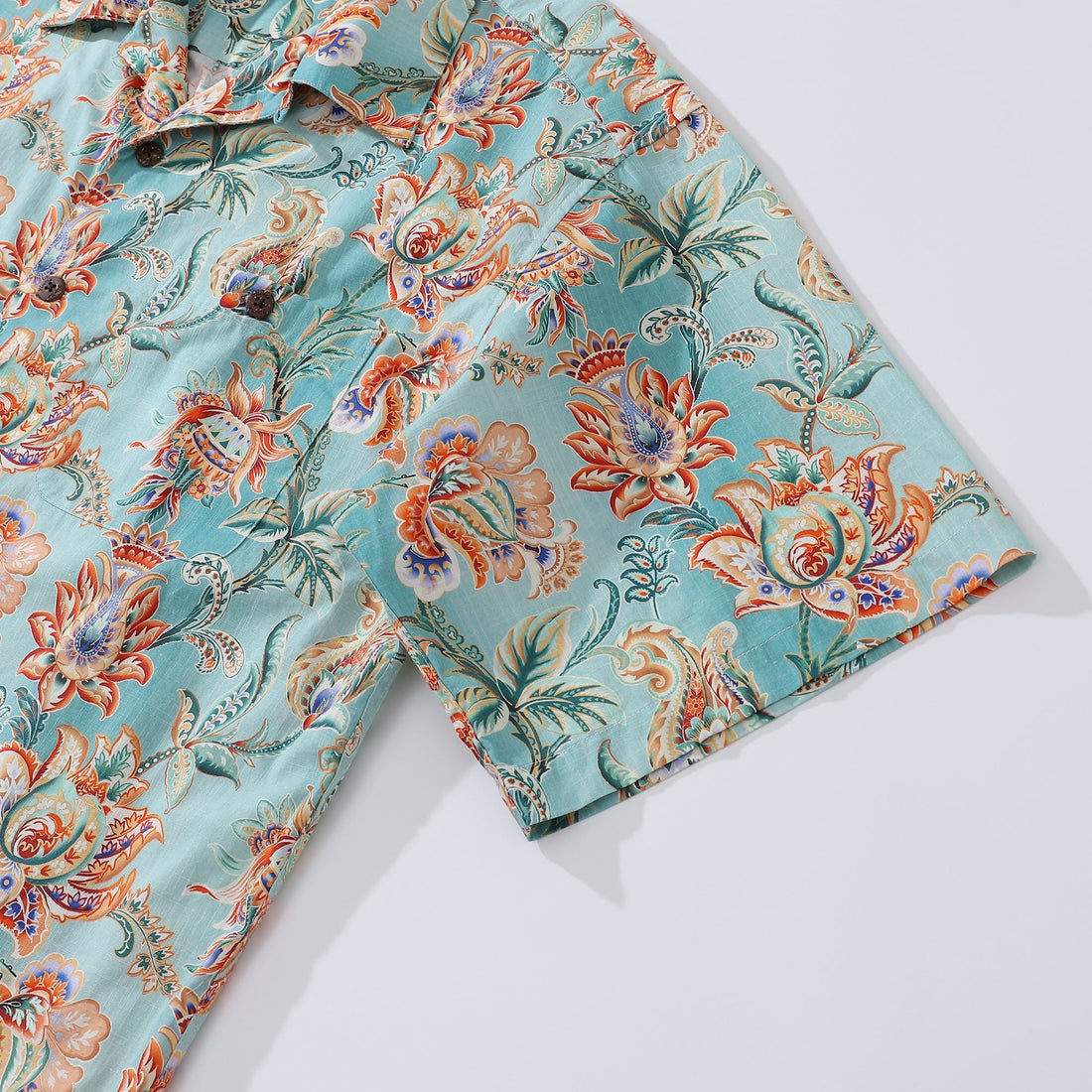 Men's Tree of Life Floral Hawaiian Shirt in Cotton Camp Collar