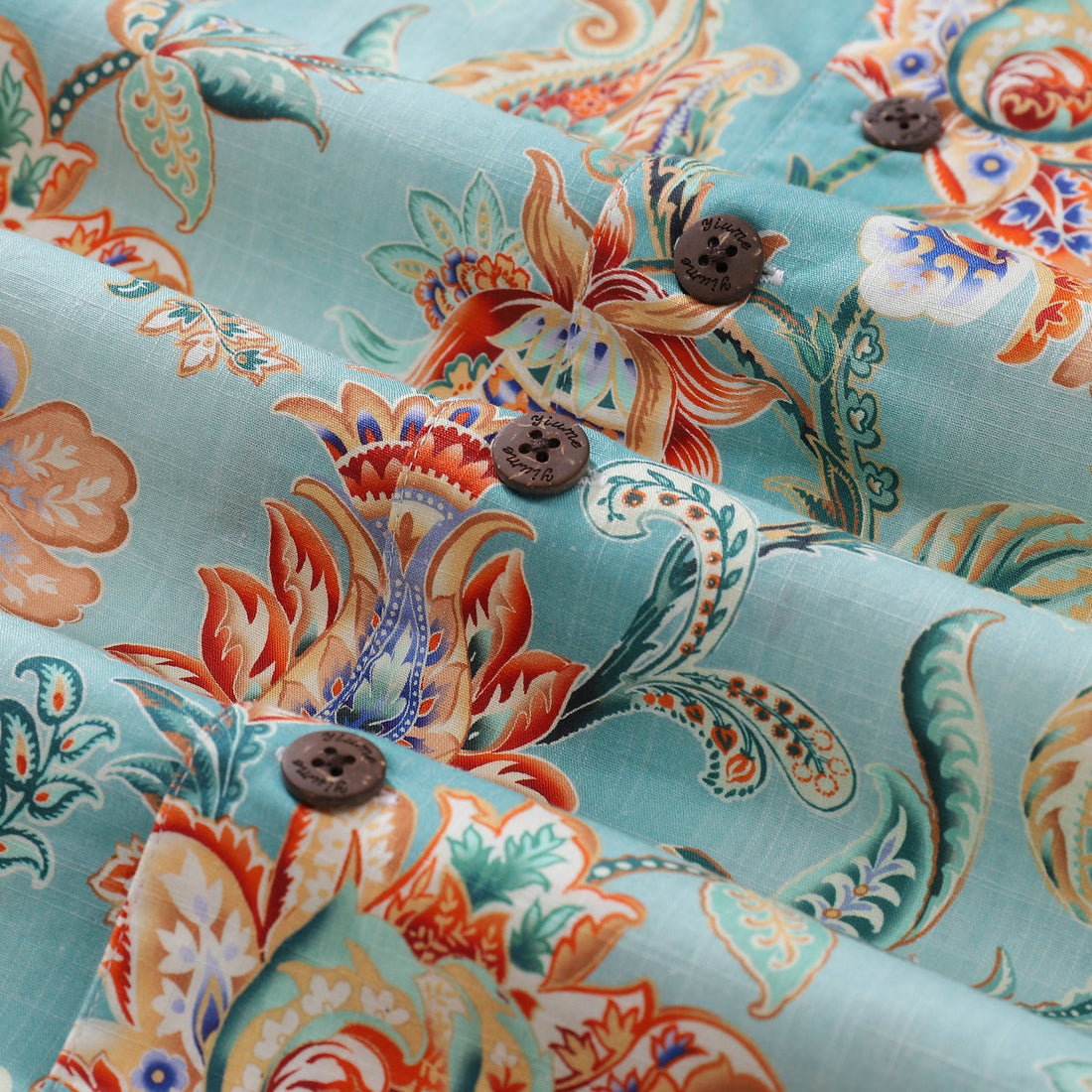 Men's Tree of Life Floral Hawaiian Shirt in Cotton Camp Collar