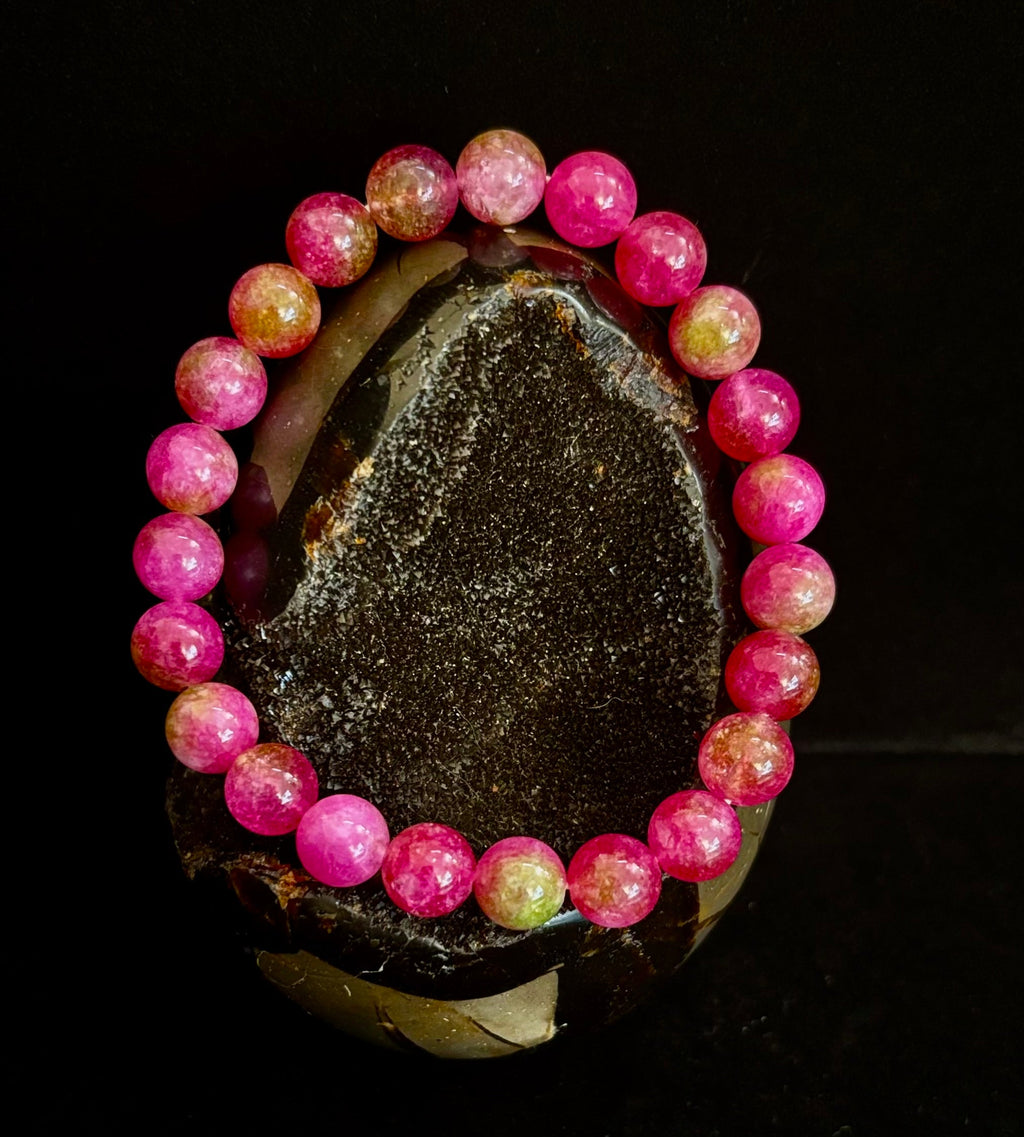 Watermelon Crystal Beaded Bracelet – Joyful Energy & Heart Healing 🍉✨