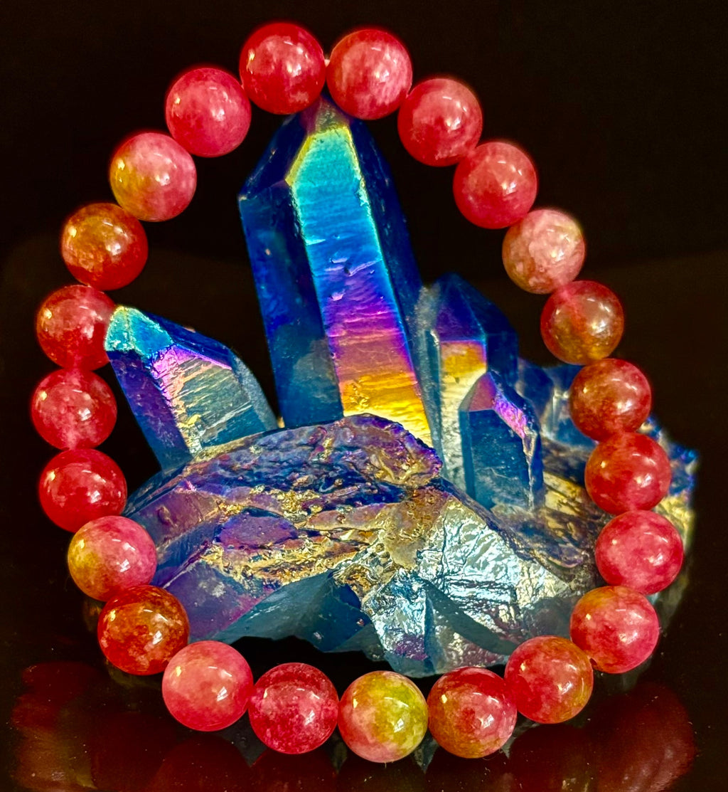 Watermelon Crystal Beaded Bracelet – Joyful Energy & Heart Healing 🍉✨