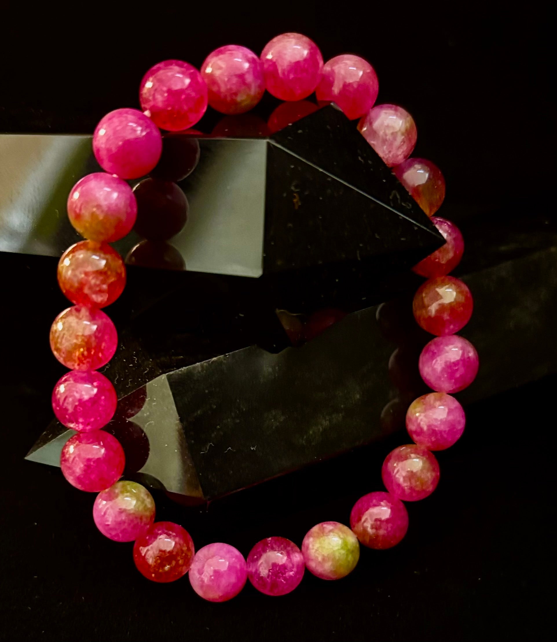 Watermelon Crystal Beaded Bracelet – Joyful Energy & Heart Healing 🍉✨
