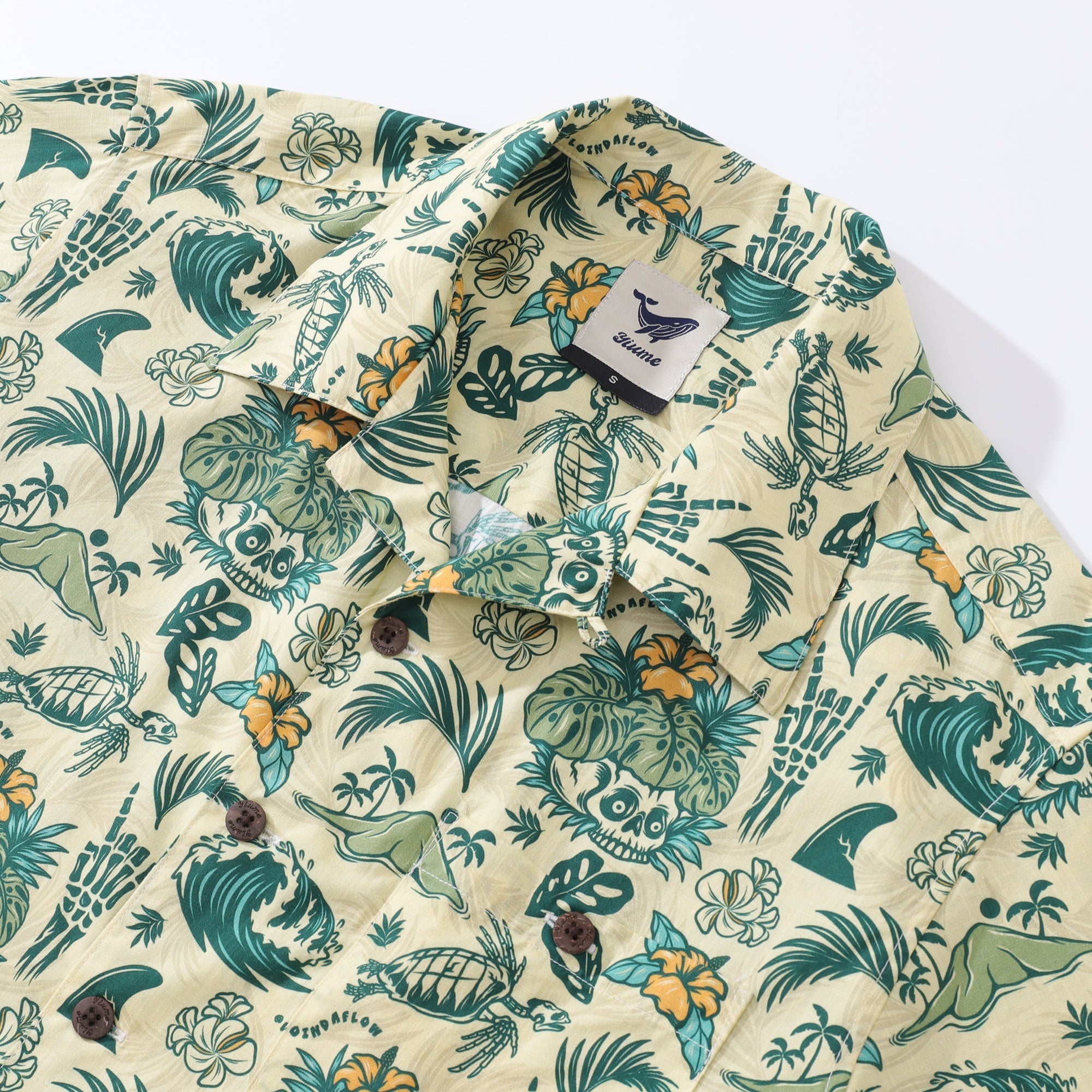 Men's Tropical Surf Punk Hawaiian Shirt Cotton Camp Collar